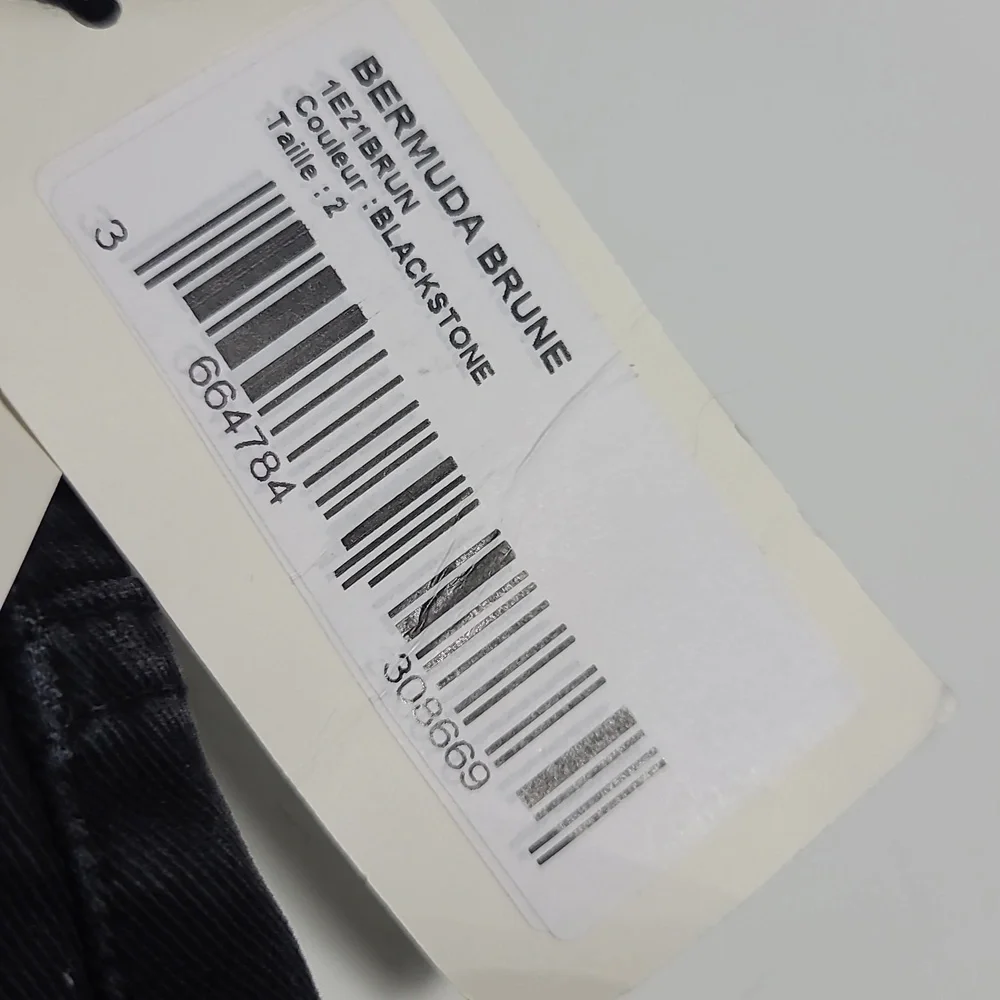 BA&SH NWT Brune Bermuda Blackstone Lady Long Shorts Demin Cotton Black Size 2